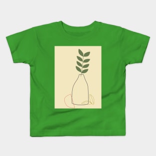 geometric vase and leaf illustration Kids T-Shirt